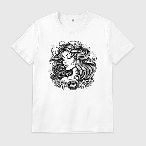 Мужская футболка Рисунок девушки / Белый – фото 1