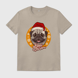 Мужская футболка Санта мопс