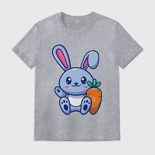 Мужская футболка Привет от зайца / Меланж – фото 1