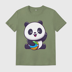 Мужская футболка Панда с мячиком