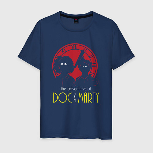 Мужская футболка Приключения Марти и Дока / Тёмно-синий – фото 1