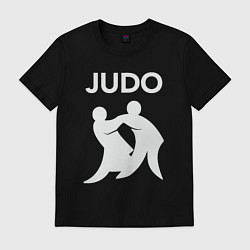 Футболка хлопковая мужская Warriors judo, цвет: черный