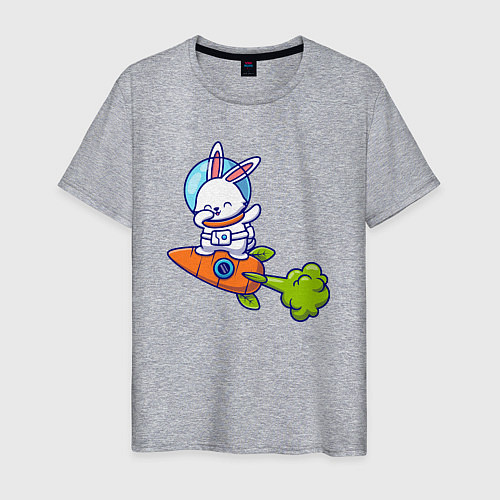 Мужская футболка Космический зайчишка / Меланж – фото 1