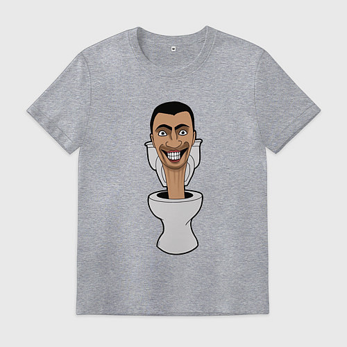 Мужская футболка Skibidi Toilet mad / Меланж – фото 1