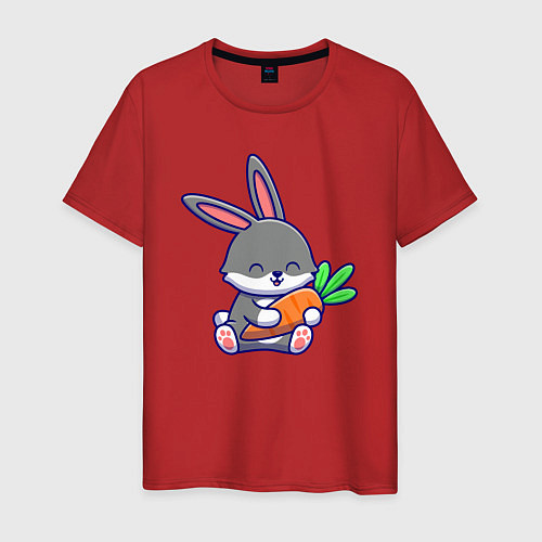 Мужская футболка Морковные обнимашки / Красный – фото 1