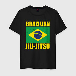 Футболка хлопковая мужская Brazilian jiu-jitsu, цвет: черный
