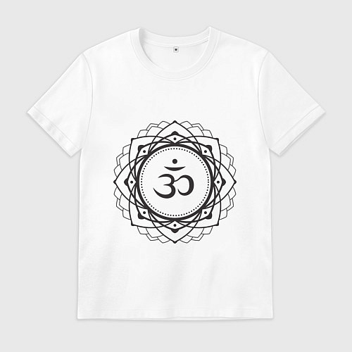 Мужская футболка Сахасрара чакра - символ аюрведы / Белый – фото 1