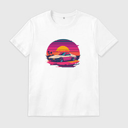 Мужская футболка Синтвейв закат