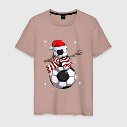 Футболка хлопковая мужская Soccer snowman, цвет: пыльно-розовый