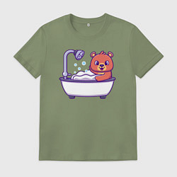 Мужская футболка Мишка в ванне