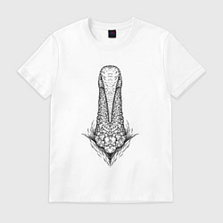 Футболка хлопковая мужская Голова индейки анфас, цвет: белый