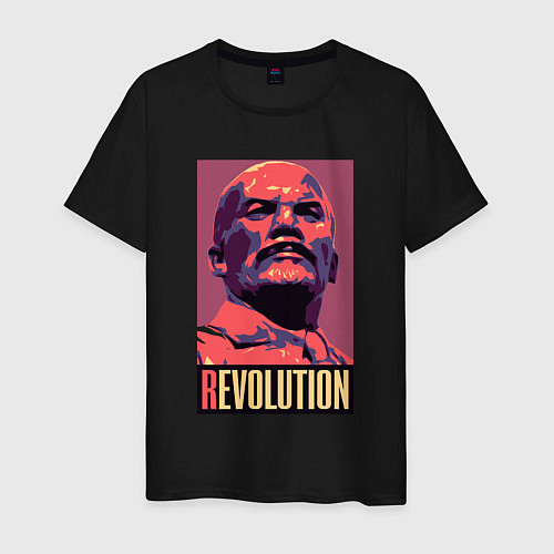 Мужская футболка Lenin revolution / Черный – фото 1