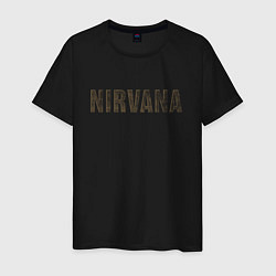 Футболка хлопковая мужская Nirvana grunge text, цвет: черный