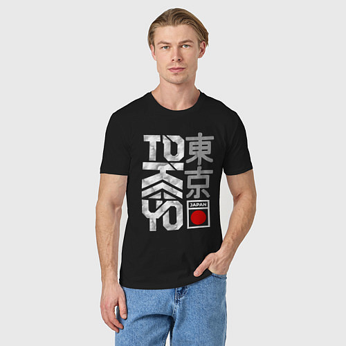 Мужская футболка Токио типографика / Черный – фото 3