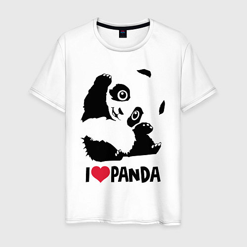 Мужская футболка I love panda / Белый – фото 1