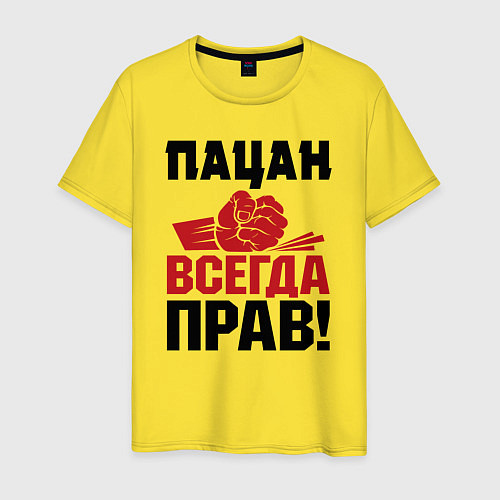 Мужская футболка Пацан - всегда прав / Желтый – фото 1