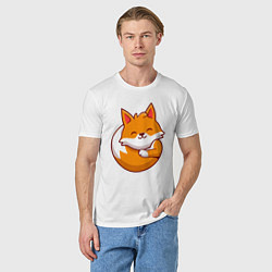 Футболка хлопковая мужская Orange fox, цвет: белый — фото 2