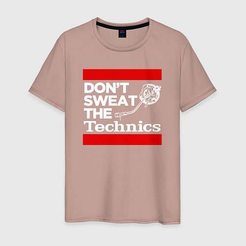 Мужская футболка Dont sweat the Technics / Пыльно-розовый – фото 1