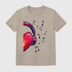Мужская футболка The heart in the headphones left