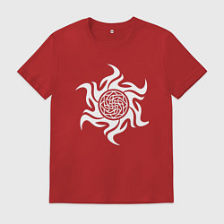 Футболка хлопковая мужская Защита здоровья - оберег здрабережень, цвет: красный