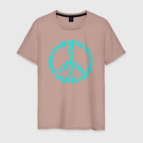 Мужская футболка Peace life / Пыльно-розовый – фото 1