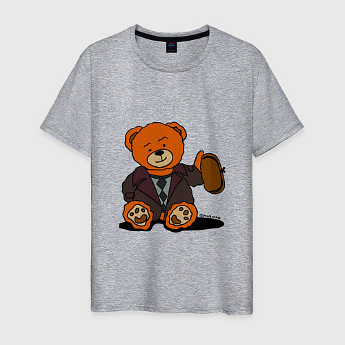 Мужская футболка Медведь Кащей с шапкой-ушанкой / Меланж – фото 1