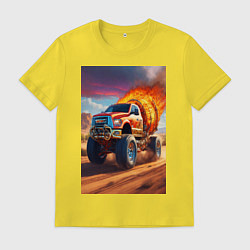 Мужская футболка Горящая машина