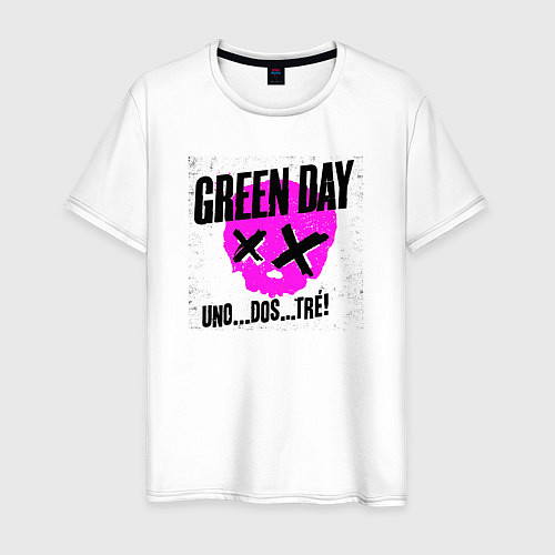 Мужская футболка Green Day uno dos tre / Белый – фото 1