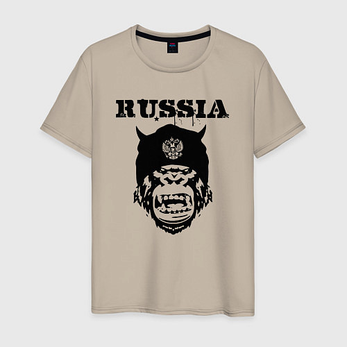 Мужская футболка Russian gorilla / Миндальный – фото 1