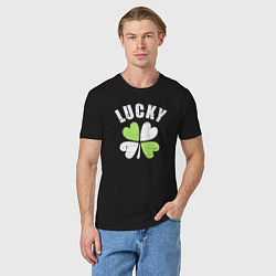 Футболка хлопковая мужская Lucky day, цвет: черный — фото 2