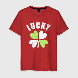 Футболка хлопковая мужская Lucky day, цвет: красный