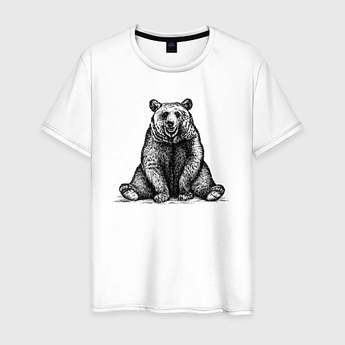 Мужская футболка Медведь веселый / Белый – фото 1