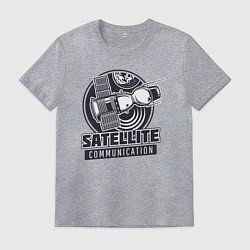 Футболка хлопковая мужская Спутник связи, цвет: меланж
