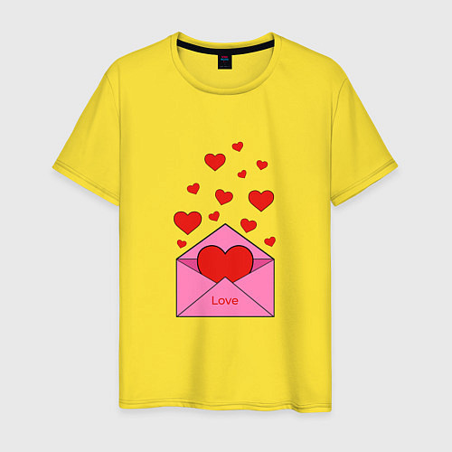 Мужская футболка Любовное письмо / Желтый – фото 1