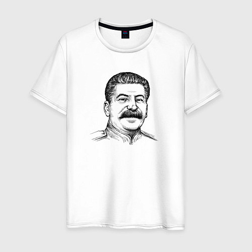 Мужская футболка Сталин улыбается / Белый – фото 1