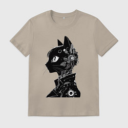 Мужская футболка Кибер кошечка - аниме