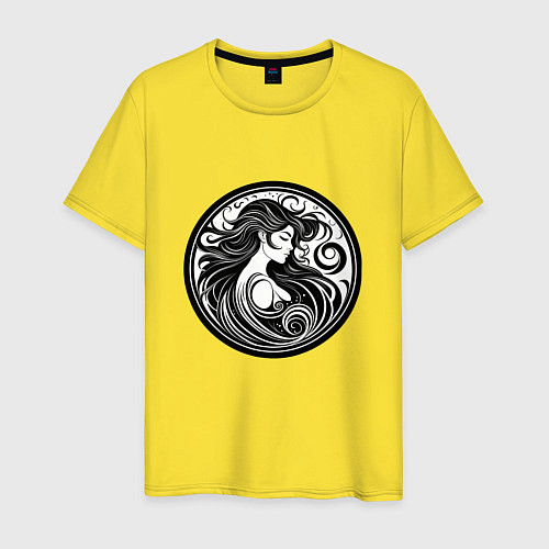Мужская футболка Трайбл узор девушки тату / Желтый – фото 1