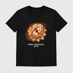 Футболка хлопковая мужская Fiery dragon eye, цвет: черный