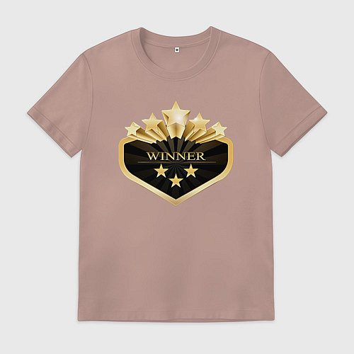 Мужская футболка Победитель символ / Пыльно-розовый – фото 1