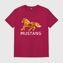 Футболка хлопковая мужская Mustang firely art, цвет: маджента