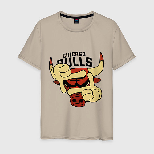 Мужская футболка Bulls logo with hands / Миндальный – фото 1