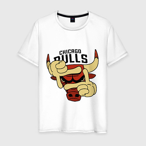 Мужская футболка Bulls logo with hands / Белый – фото 1
