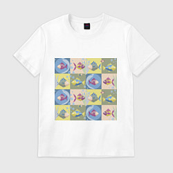 Футболка хлопковая мужская Рыбоньки, цвет: белый