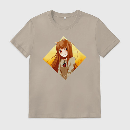 Мужская футболка Улыбка волчицы / Миндальный – фото 1