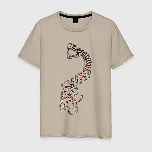 Мужская футболка Скелет змеи / Миндальный – фото 1
