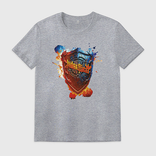 Мужская футболка Album Invincible Shield - Judas Priest / Меланж – фото 1