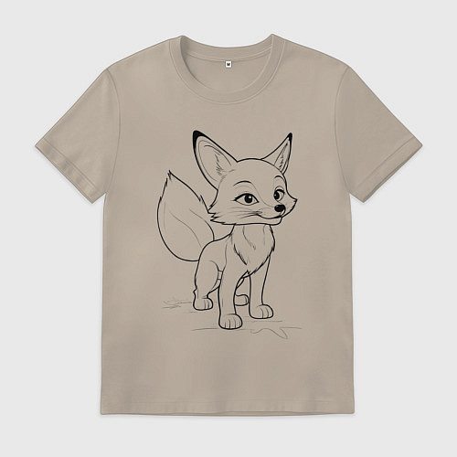 Мужская футболка Добрый лисенок / Миндальный – фото 1