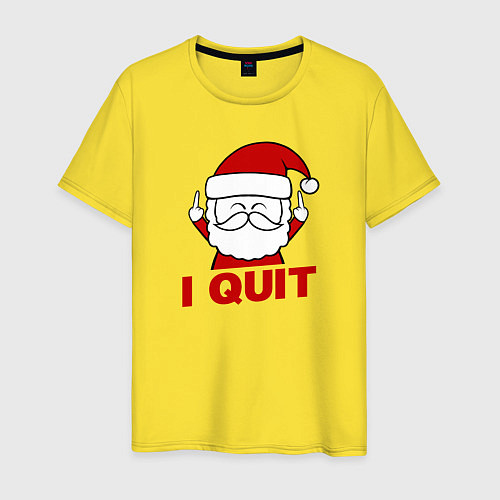 Мужская футболка I quit дед мороз / Желтый – фото 1