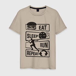 Мужская футболка Есть спать бегать