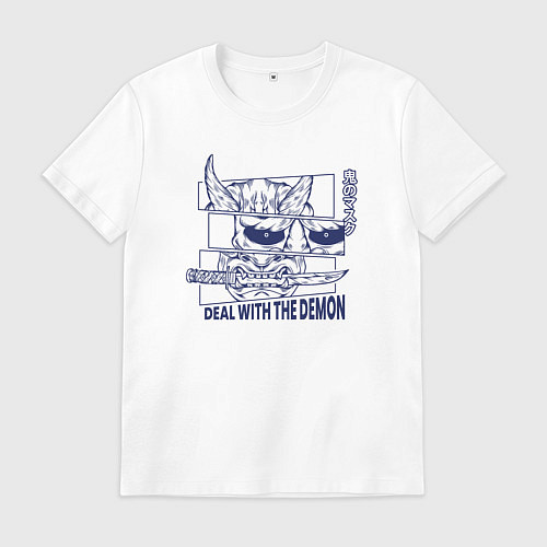 Мужская футболка Они демон маска / Белый – фото 1